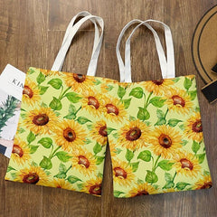 Sunflower Series 8 Printed Pattern Eco Friendly Shopping Tote Bag