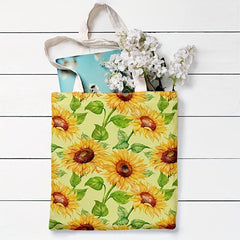 Sunflower Series 8 Printed Pattern Eco Friendly Shopping Tote Bag