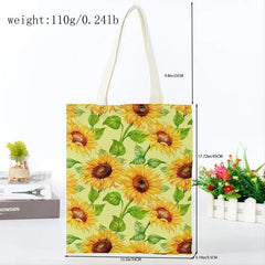 Sunflower Series 8 Printed Pattern Eco Friendly Shopping Tote Bag