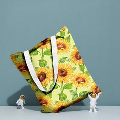Sunflower Series 8 Printed Pattern Eco Friendly Shopping Tote Bag