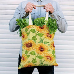 Sunflower Series 8 Printed Pattern Eco Friendly Shopping Tote Bag