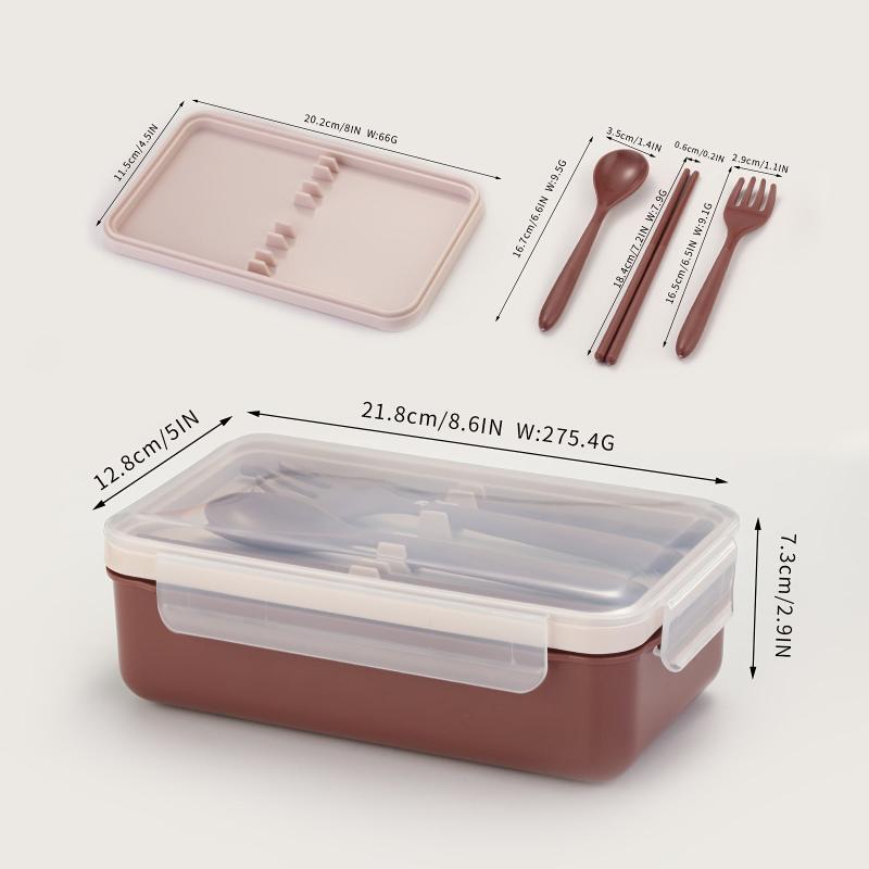 Leakproof Multicolor Lunch Box Set with Utensils - Ideal for School and Work
