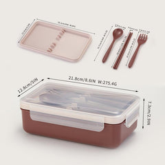 Leakproof Multicolor Lunch Box Set with Utensils - Ideal for School and Work