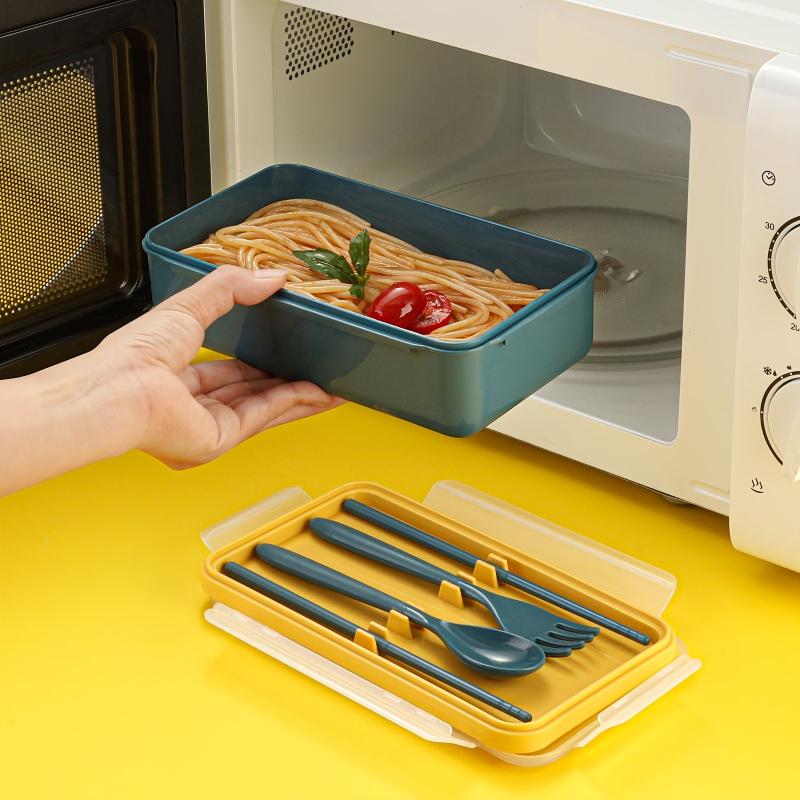 Leakproof Multicolor Lunch Box Set with Utensils - Ideal for School and Work