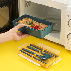 Leakproof Multicolor Lunch Box Set with Utensils - Ideal for School and Work