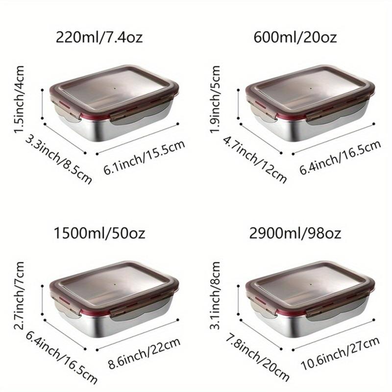 Stainless Steel Square Fresh keeping Box Sealed Lunch Box