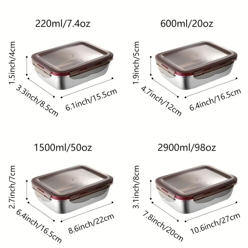 Stainless Steel Square Fresh keeping Box Sealed Lunch Box