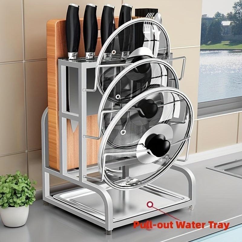 Stainless Steel Pot Lid Holder Integrated Holder Tier