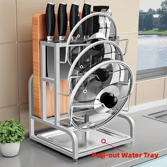 Stainless Steel Pot Lid Holder Integrated Holder Tier