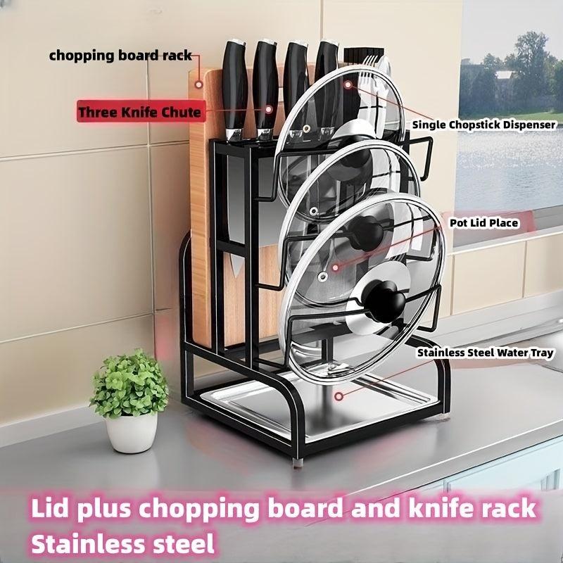 Stainless Steel Pot Lid Holder Integrated Holder Tier