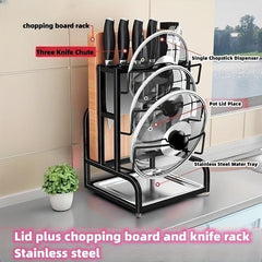 Stainless Steel Pot Lid Holder Integrated Holder Tier