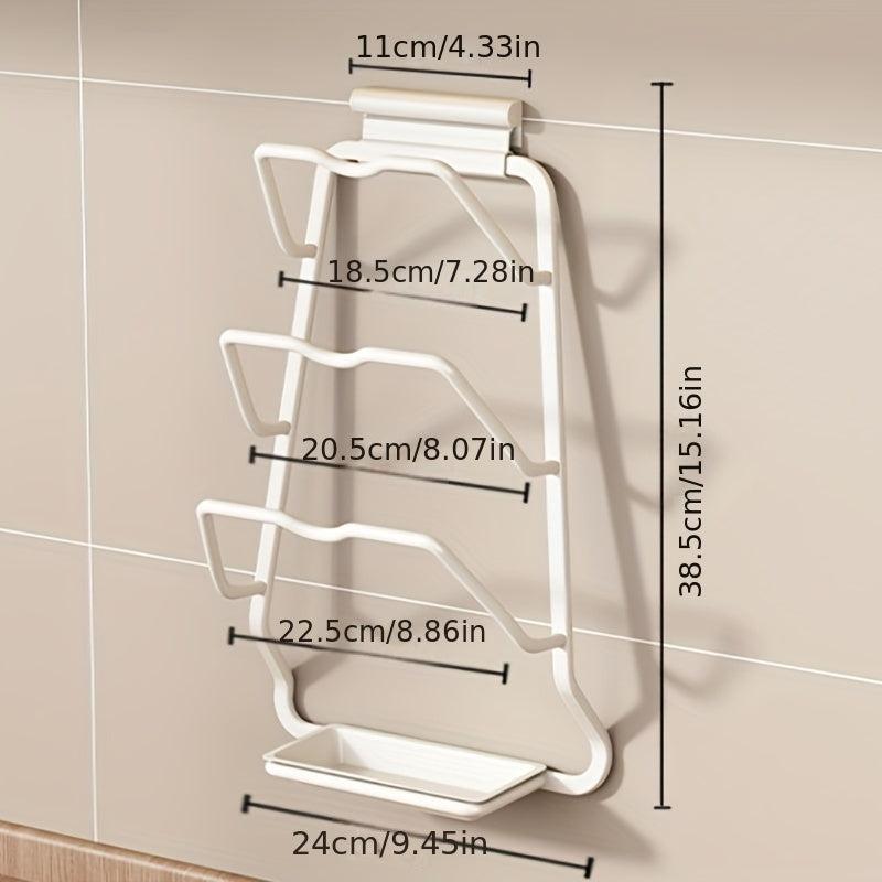 Wall-mounted Pot Lid Holder With Tray