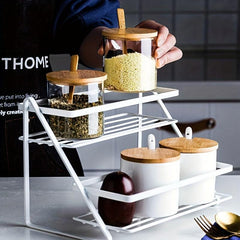 2 Tier Countertop Organizer Rack Bathroom Storage with Toiletries Basket