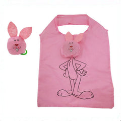 Pink Rabbit Animal Pattern Eco Shopping Bag Large Capacity