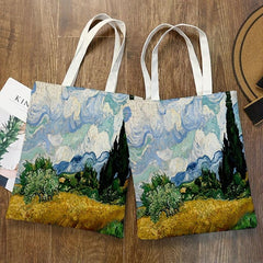 World Famous Painting Series Printed Eco Friendly Shopping Tote Bag