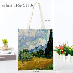 World Famous Painting Series Printed Eco Friendly Shopping Tote Bag