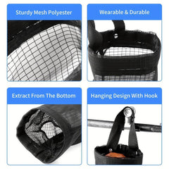 2pcs Mesh Hanging Garbage Bag Storage Bag Plastic Bag Holder