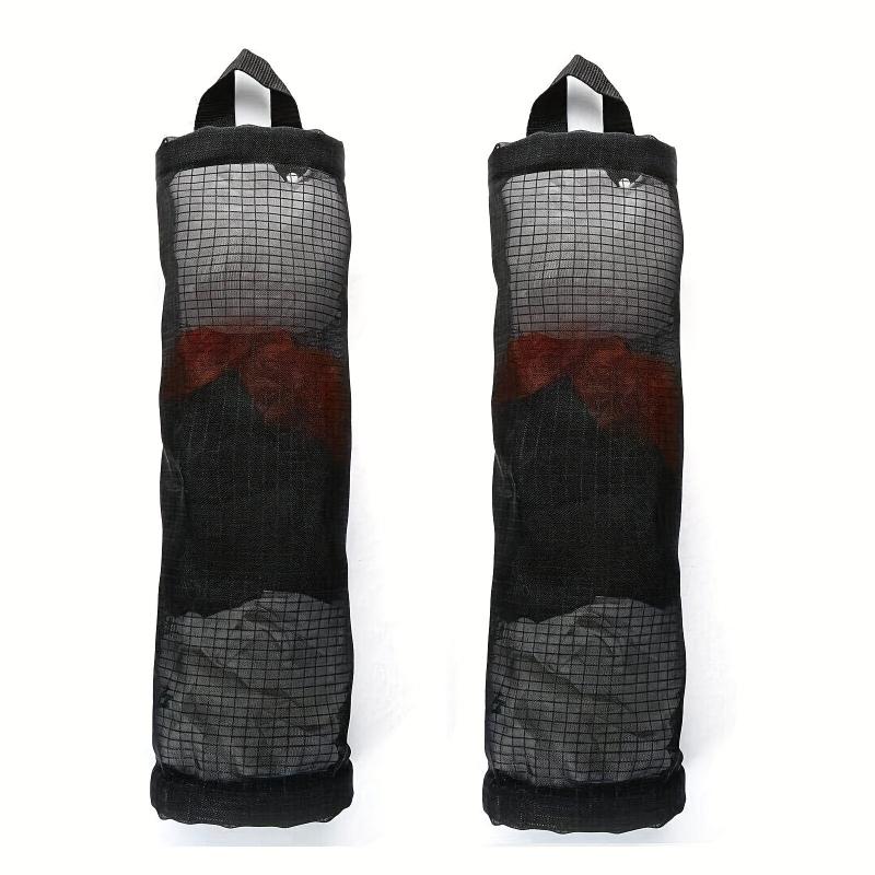 2pcs Mesh Hanging Garbage Bag Storage Bag Plastic Bag Holder