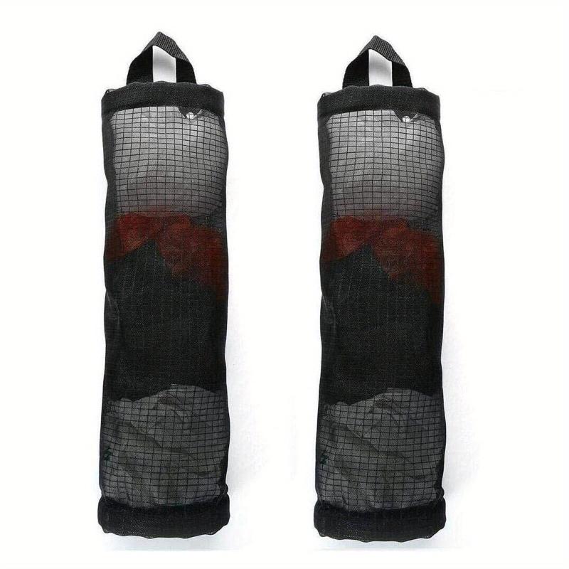 2pcs Mesh Hanging Garbage Bag Storage Bag Plastic Bag Holder