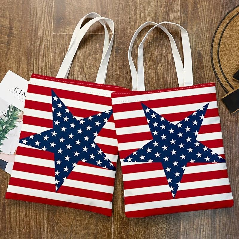 Flag Series 3 Printed Tote Bag - Reusable Canvas Shoulder Bag
