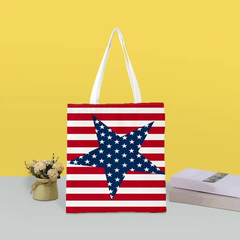 Flag Series 3 Printed Tote Bag - Reusable Canvas Shoulder Bag