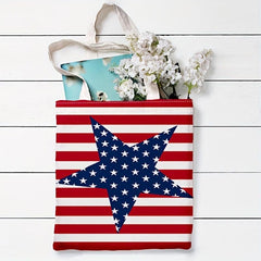 Flag Series 3 Printed Tote Bag - Reusable Canvas Shoulder Bag