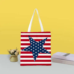Flag Series 3 Printed Tote Bag - Reusable Canvas Shoulder Bag