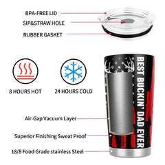 20oz Stainless Steel Tumbler Skull American Flag Perfect Gift for Dad Men