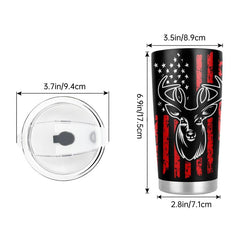 20oz Stainless Steel Tumbler Skull American Flag Perfect Gift for Dad Men