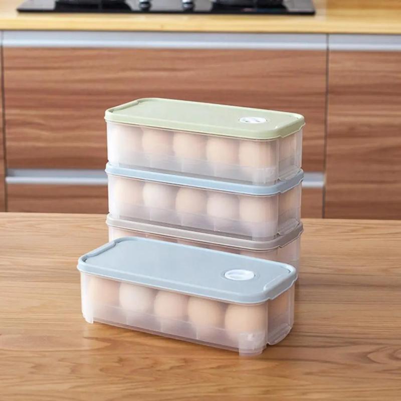 Double Layer Egg Holder Storage Container 10 20 Grids Refrigerator Egg Box