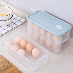 Double Layer Egg Holder Storage Container 10 20 Grids Refrigerator Egg Box