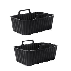 2pcs Non Stick Air Fryer Silicone Liners, Reusable Pot Liner for Dual Basket