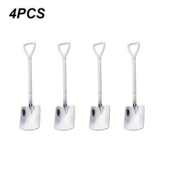 8pcs Stainless Steel Coffee Scoops Shovel Shape Tea Spoons Ice Cream Spoon