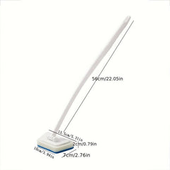 Long Handle Bathroom Cleaning Sponge with Ceramic Tile Brush