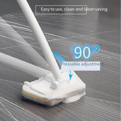 Long Handle Bathroom Cleaning Sponge with Ceramic Tile Brush