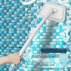 Long Handle Bathroom Cleaning Sponge with Ceramic Tile Brush