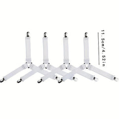 4pcs Adjustable Elastic Bed Sheet Grippers Fastener Clips