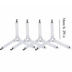 4pcs Adjustable Elastic Bed Sheet Grippers Fastener Clips
