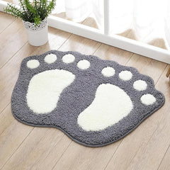 Soft Gray Bath Mat with Non Slip Backing - Fall Bathroom Decor
