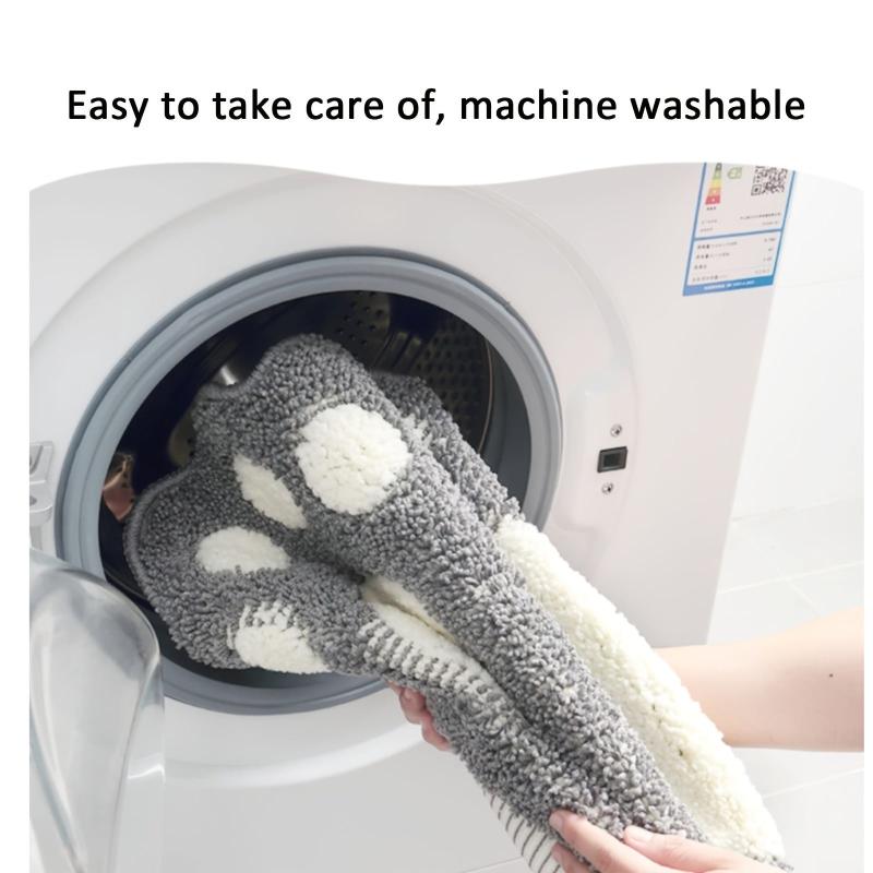 Soft Gray Bath Mat with Non Slip Backing - Fall Bathroom Decor
