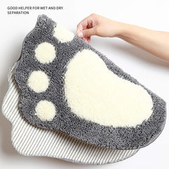 Soft Gray Bath Mat with Non Slip Backing - Fall Bathroom Decor