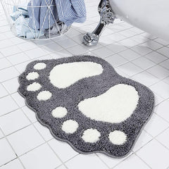 Soft Gray Bath Mat with Non Slip Backing - Fall Bathroom Decor