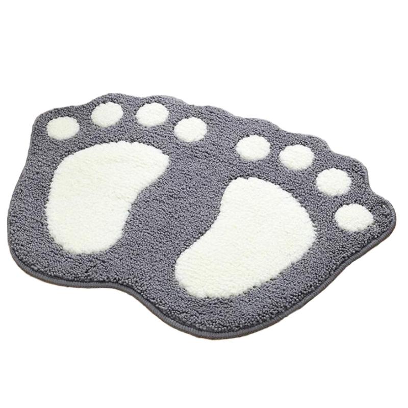 Soft Gray Bath Mat with Non Slip Backing - Fall Bathroom Decor