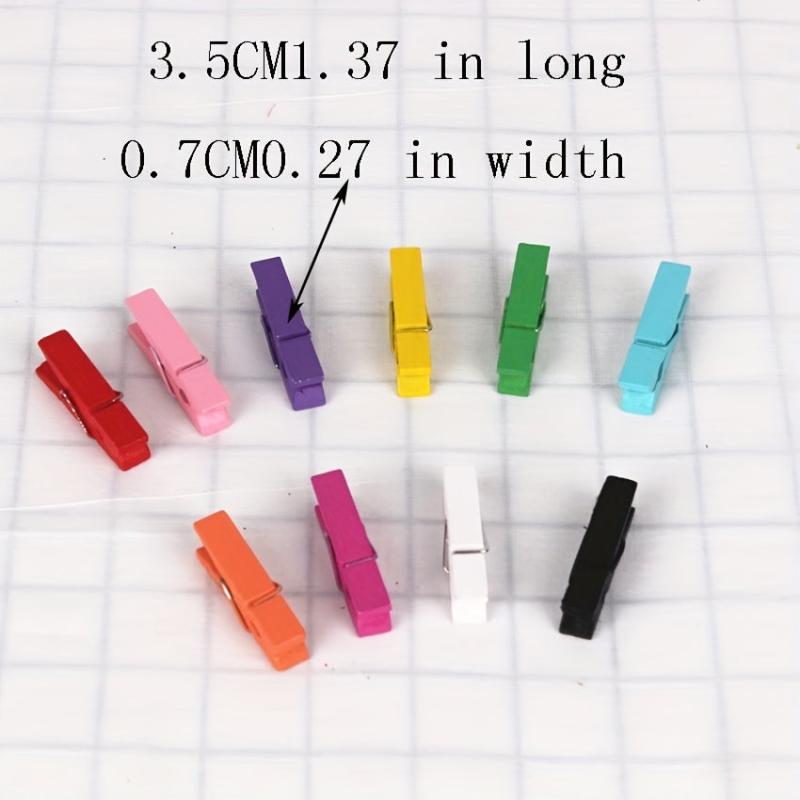 100pcs Colorful Wooden Clips for Crafting Photos Memos Desk Organization