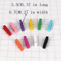 100pcs Colorful Wooden Clips for Crafting Photos Memos Desk Organization