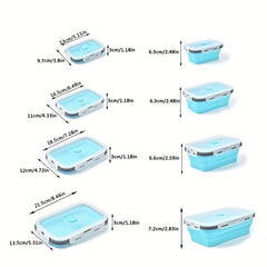 4pcs Collapsible Food Storage Container Silicone Lunch Box