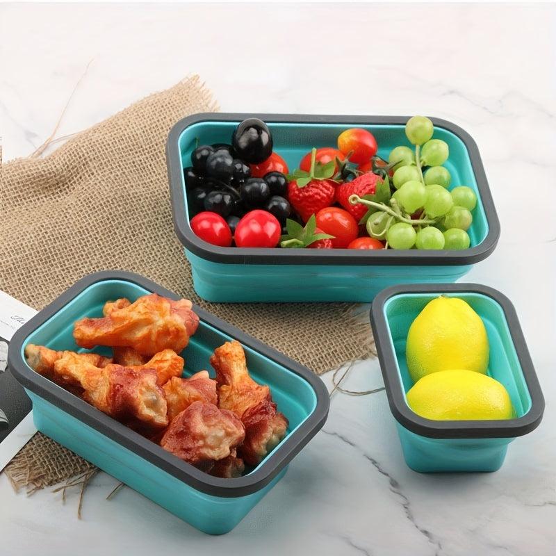 4pcs Collapsible Food Storage Container Silicone Lunch Box