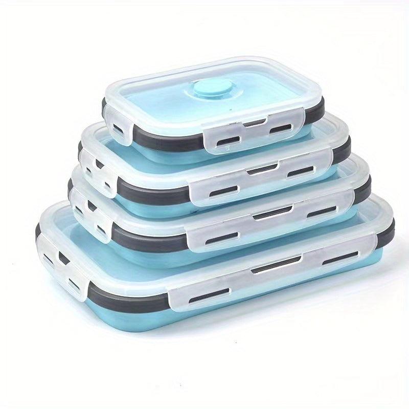 4pcs Collapsible Food Storage Container Silicone Lunch Box