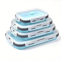 4pcs Collapsible Food Storage Container Silicone Lunch Box