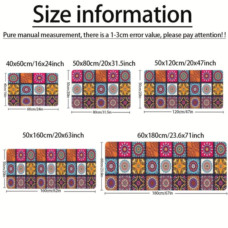 Soft Thickened Kitchen Floor Mat Bohemian Non-slip Waterproof Mat